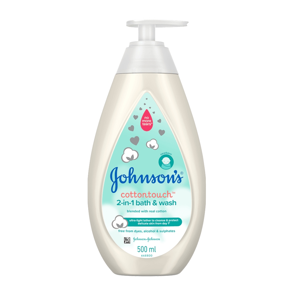 شامپو سر و بدن کودک جانسون Johnson's مدل CottonTouch حجم 500 میل