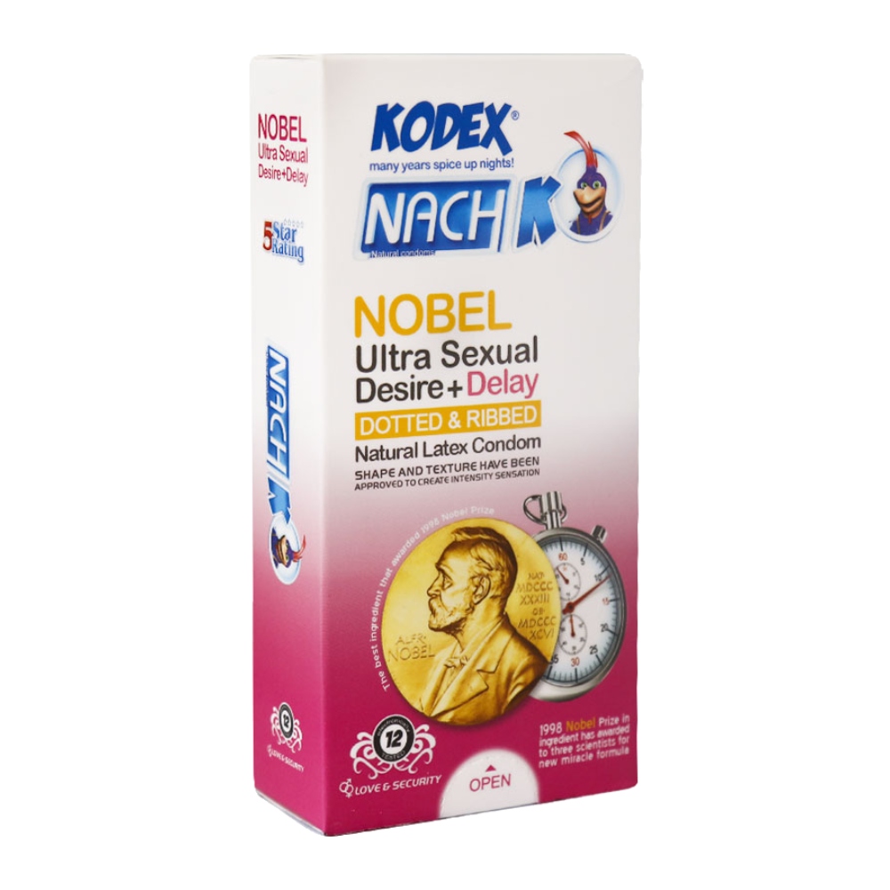 کاندوم کدکس Kodex مدل Nobel تحریک کننده و تاخیری بسته 10عددی