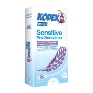 کاندوم کدکس Kodex مدل Sensitive نازک و ضد حساسیت بسته 12 عددی