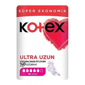 نوار بهداشتی Kotex سری Super Economy مدل Ultra Long مناسب استفاده در روز بسته 18 عددی