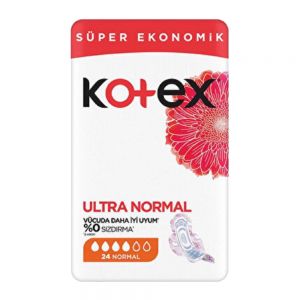 نوار بهداشتی Kotex مدل Ultra Normal مناسب استفاده روزانه بسته 24 عددی
