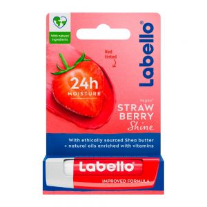 بالم لب Labello مدل Strawberry Shin طعم توت فرنگی وزن 4.8 گرم