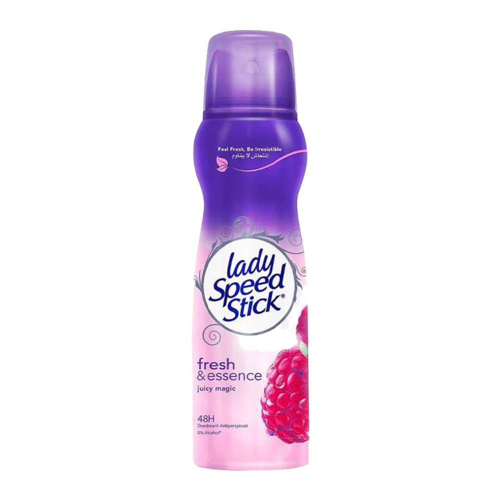 اسپری ضد تعریق زنانه Lady Speed Stick مدل Fresh And Essence رایحه رزبری حجم 150 میل