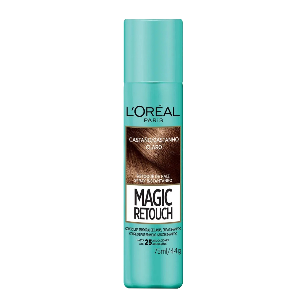 اسپری کانسلیر رنگ مو لورآل L'Oreal سری Magic Retouch مدل Light Brown رنگ قهوه ای روشن حجم 75 میل