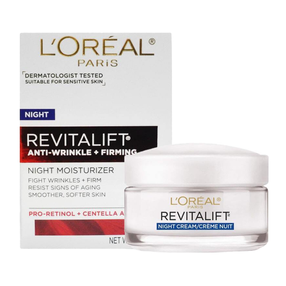 کرم شب ضد چروک لورآل L'Oreal مدل Revitalift مرطوب کننده وزن 48 گرم