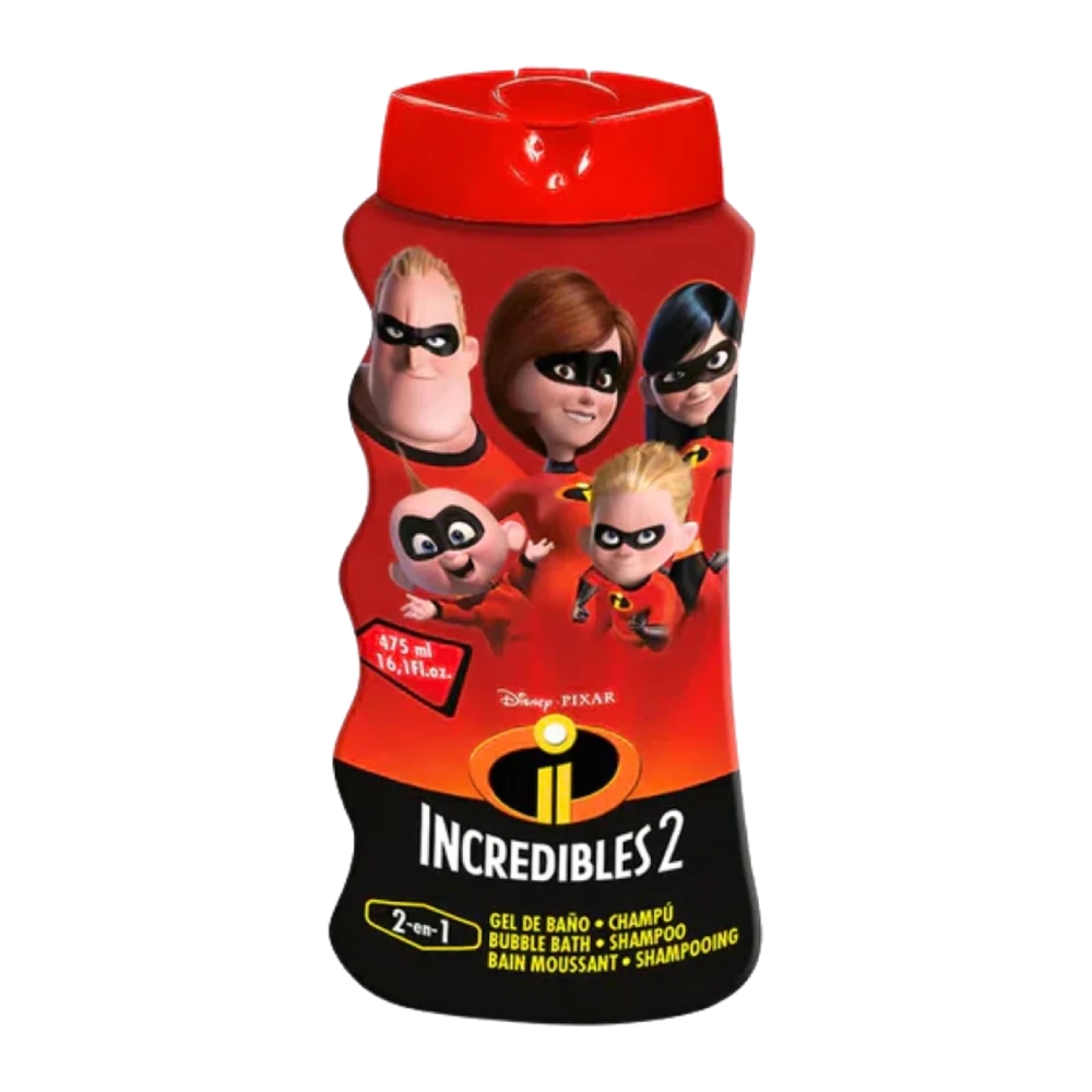 شامپو سر و بدن کودک لورنی Lorenay مدل Incredibles 2 طرح جلد شگفت انگیزان 2 حجم 475 میل