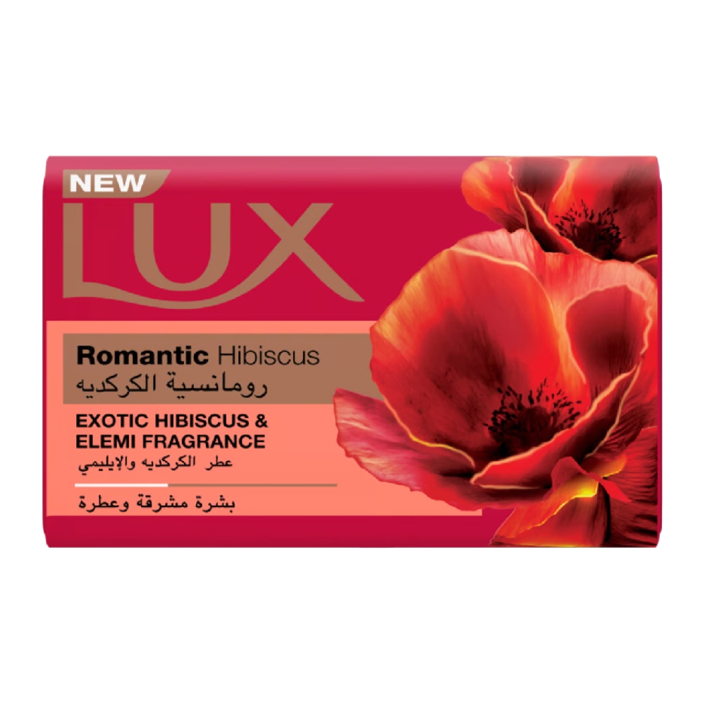 صابون حمام لوکس Lux مدل Romantic Hibiscus رایحه گل ختمی وزن 170 گرم