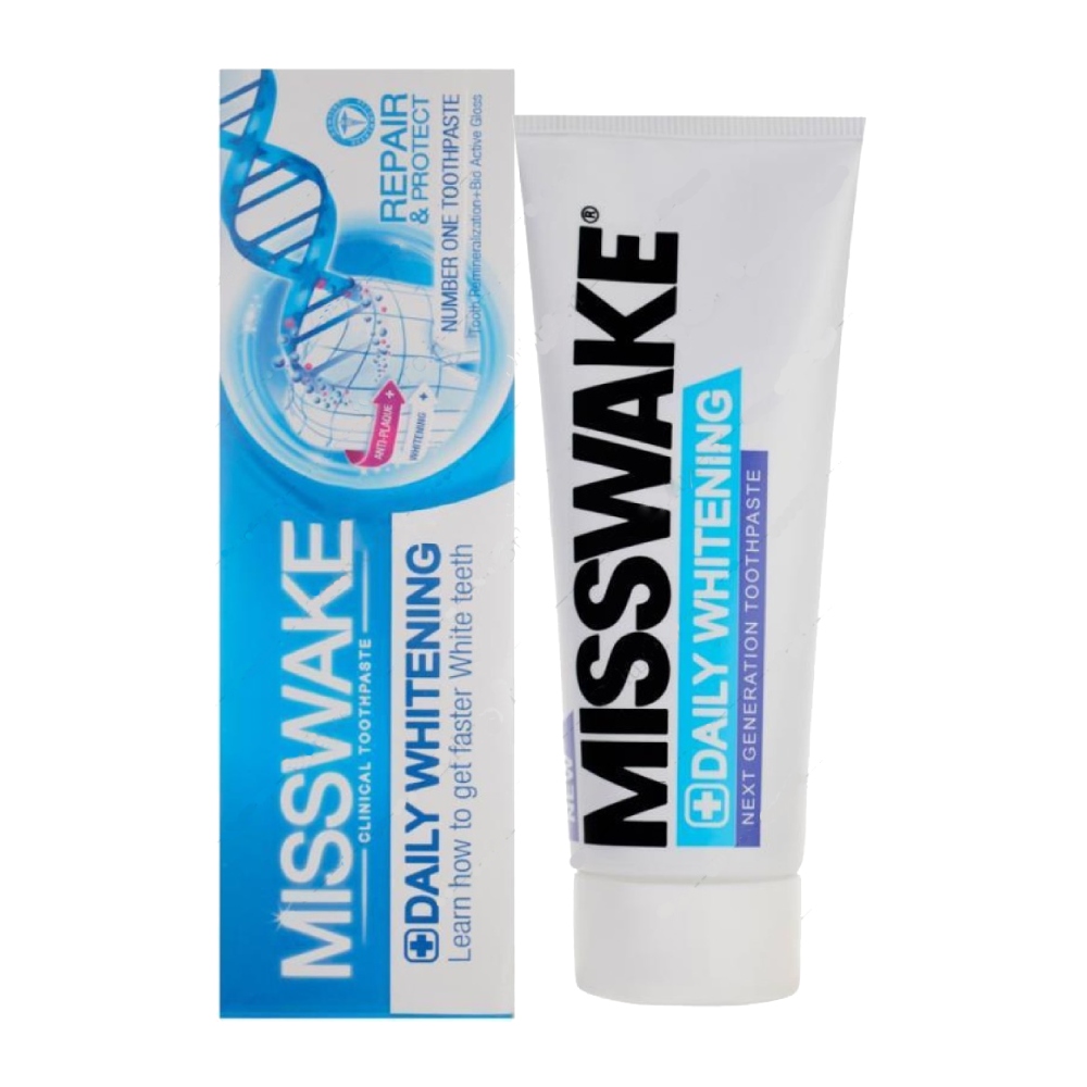 خمیر دندان میسویک Misswake مدل Daily Whitening سفید کننده دندان حجم 185 میل