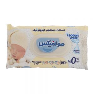 دستمال مرطوب ایزوتونیک مولفیکس Molfix مدل Isotonic مناسب نوزادان بسته 60 عددی