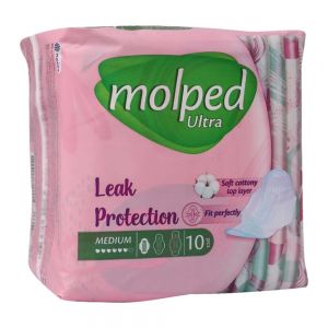 پد بهداشتی بالدار مولپد Molped مدل Leak Protection بسته 10 عددی