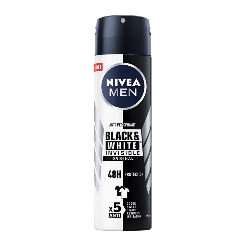 اسپری ضد تعریق مردانه نیوآ Nivea مدل Black And White حجم 150 میل