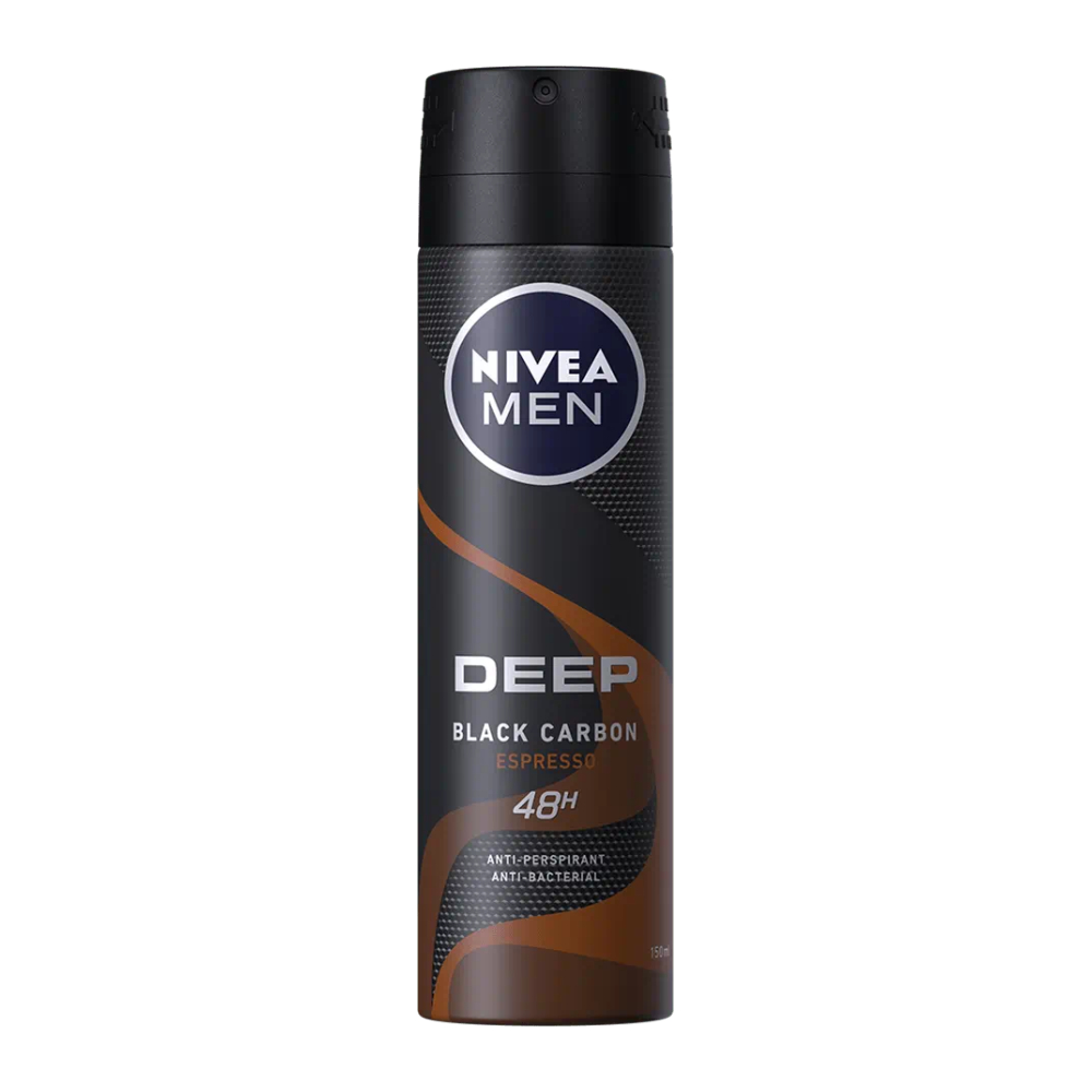 اسپری ضد تعریق مردانه نیوآ Nivea مدل Deep Black Carbon Espresso حجم 150 میل