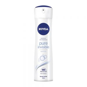 اسپری ضد تعریق زنانه نیوآ Nivea مدل Pure Invisible ماندگاری 48 ساعت حجم 150 میل