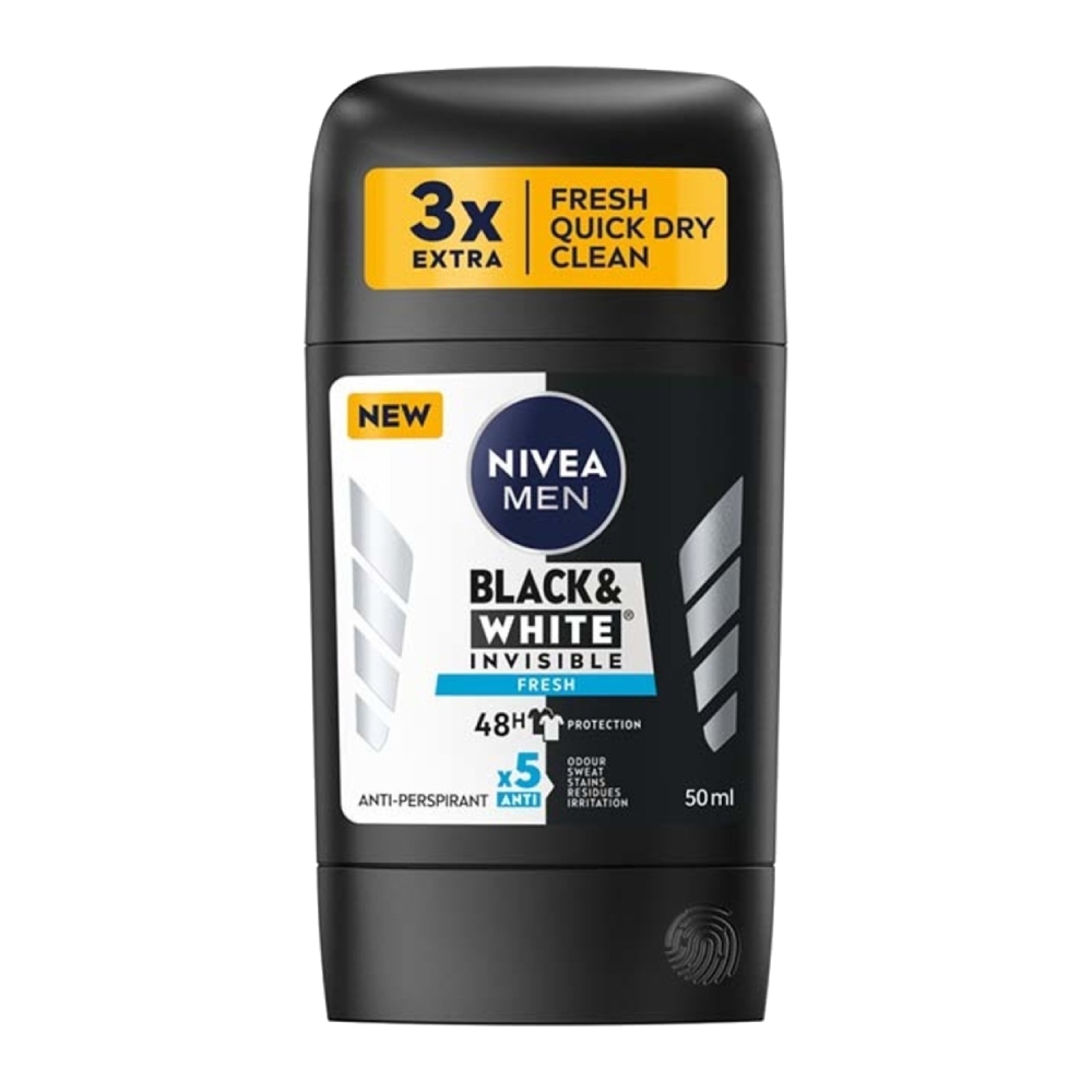 استیک ضد تعریق مردانه نیوآ Nivea سری Black And White مدل Fresh حجم 50 میل