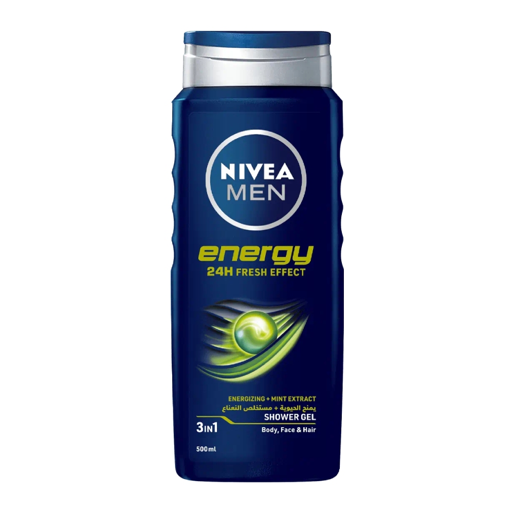 شامپو سر و بدن مردانه نیوآ Nivea مدل Energy حاوی عصاره نعنا حجم 500 میل