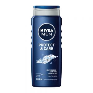 شامپو سر و بدن مردانه نیوآ Nivea مدل Protect And Care حاوی عصاره آلوئه ورا حجم 500 میل