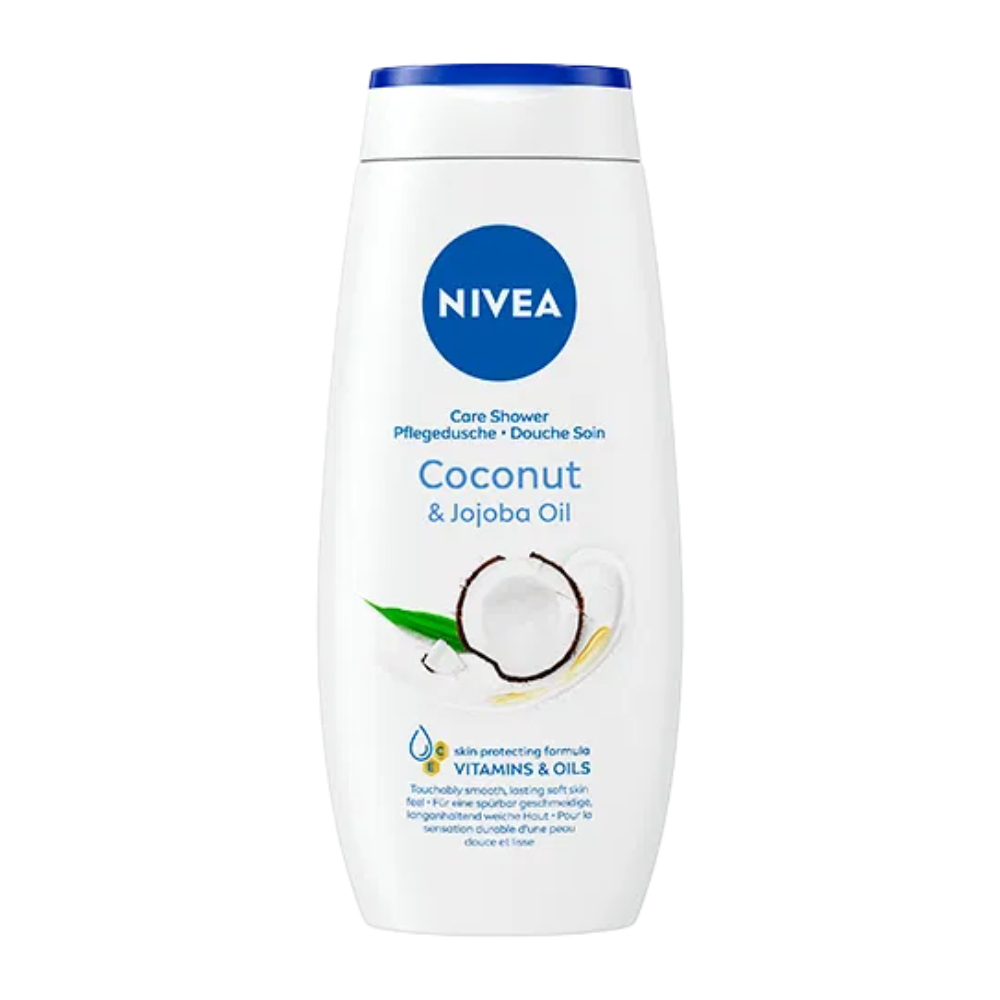 شامپو بدن نیوآ Nivea مدل Coconut And Jojoba Oil حاوی روغن نارگیل حجم 250 میل