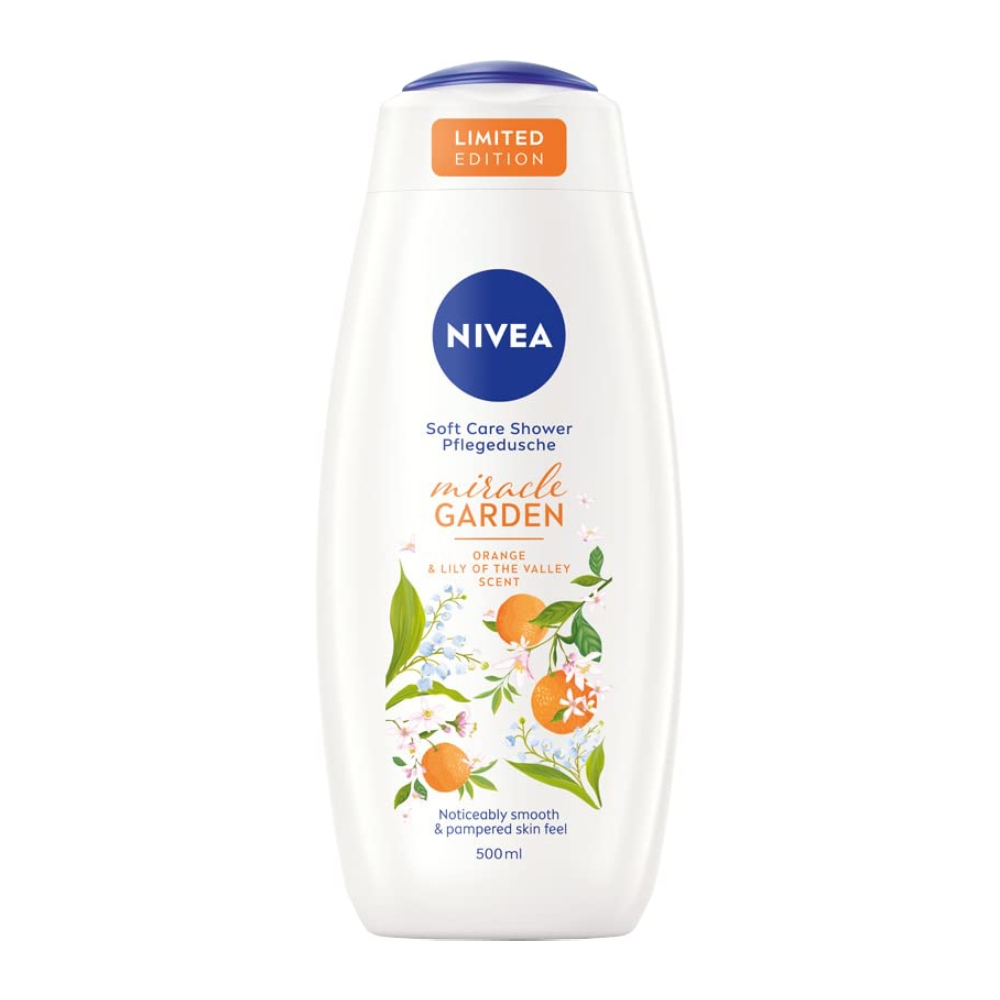 شامپو بدن نیوآ Nivea مدل Miracle Garden رایحه پرتقال و  گل زنبق دره حجم 500 میل