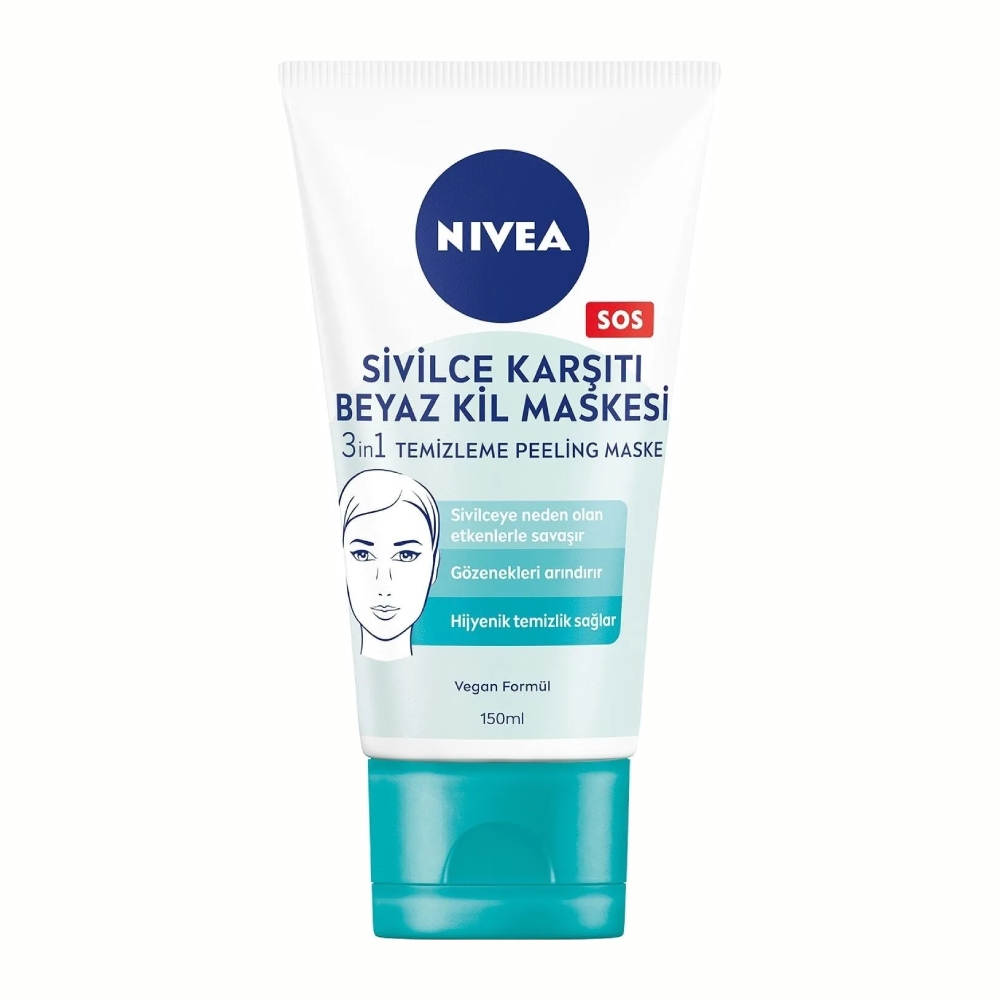 ماسک صورت ضد جوش نیوآ Nivea مدل White Clay حاوی خاک رس سفید حجم 150 میل