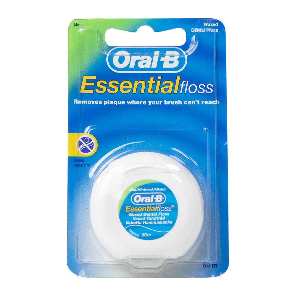 نخ دندان اورال بی Oral B مدل Essential با طعم نعنا طول 50 متر