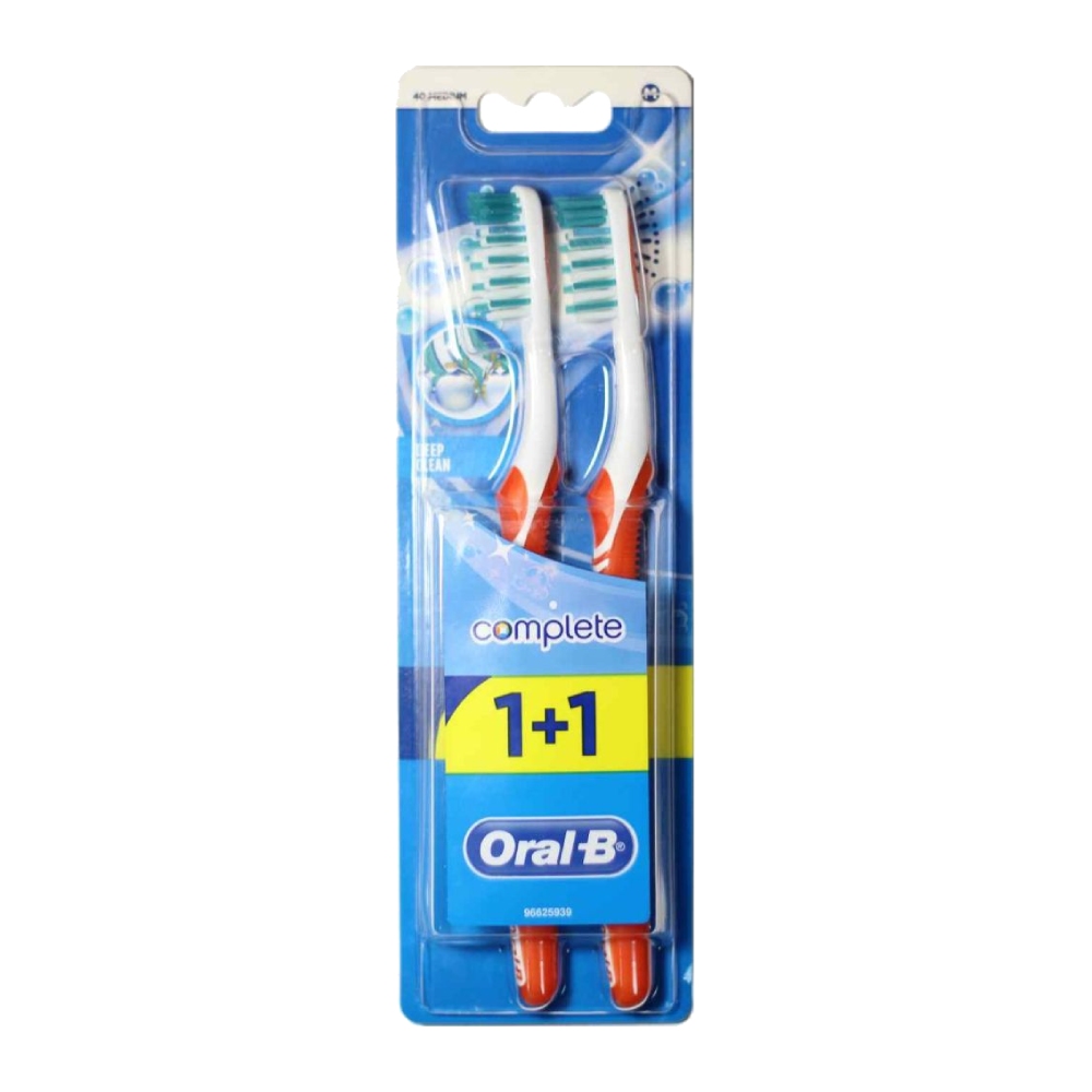 مسواک دو قلو اورال بی Oral-B مدل Complete برس مدیوم بسته 2 عددی