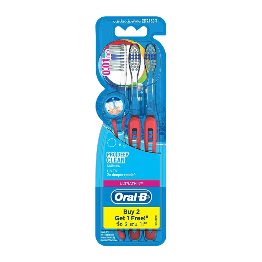 مسواک سافت اورال بی Oral-B مدل Pro Deep Clean Ultrathin برس خیلی نرم بسته 3 عددی