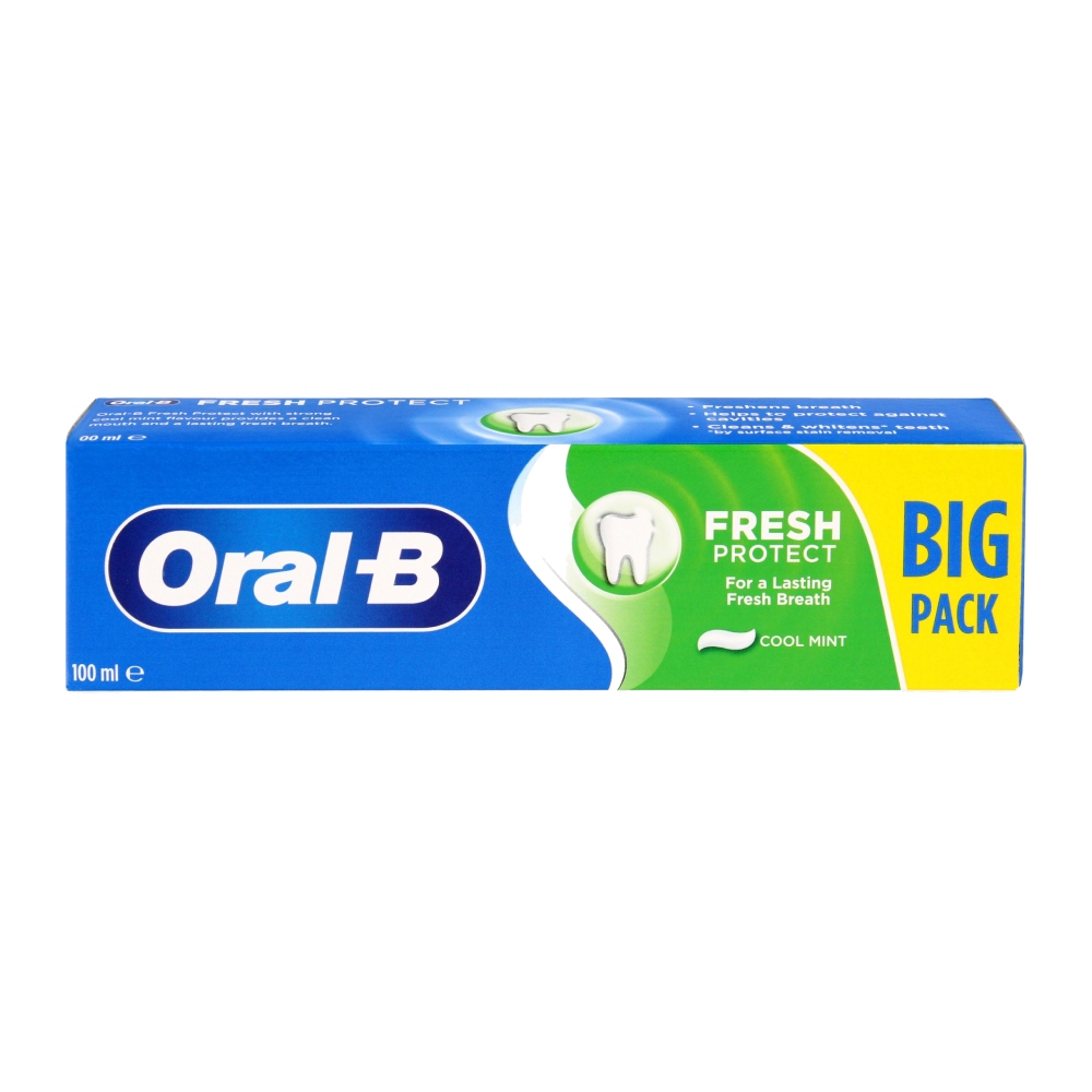 خمیر دندان اورال بی Oral-B مدل Fresh Protect عصاره نعنا حجم 100 میل