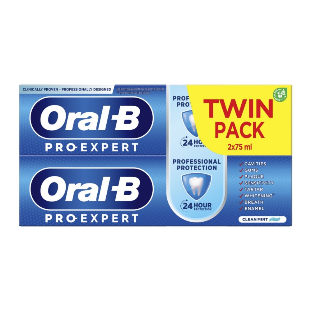 خمیر دندان اورال بی Oral-B مدل Pro Expert بسته دو عددی حجم 150 میل