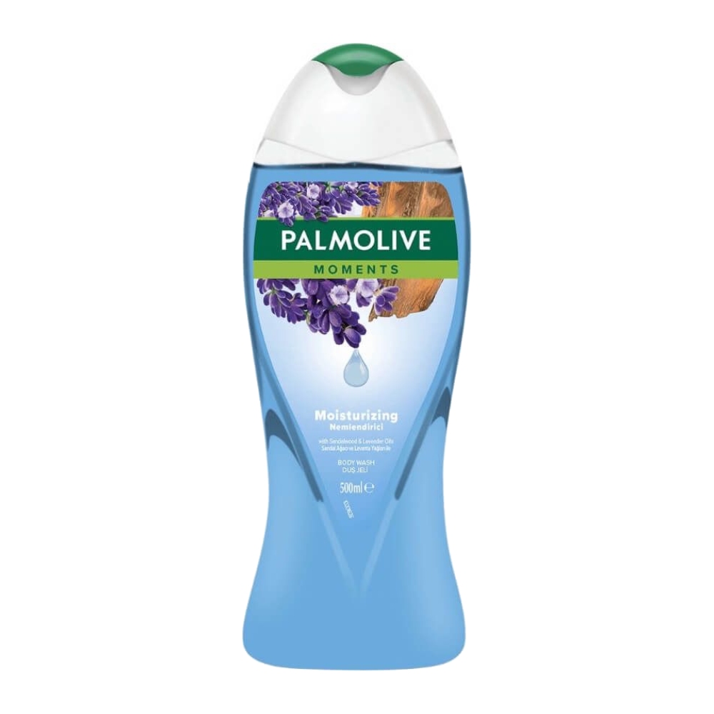 شامپو بدن پالمولیو Palmolive مدل Sandalwood And Lavender حاوی اسطوخودوس و چوب صندل حجم 500 میل