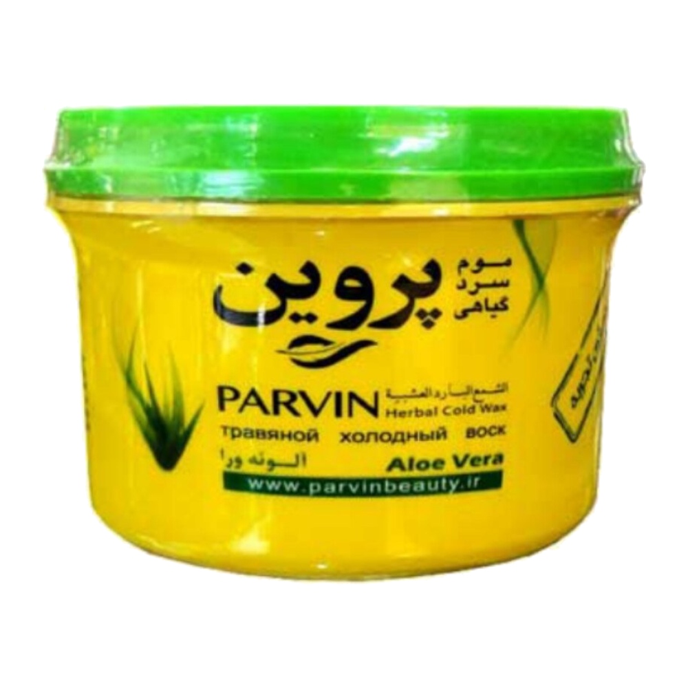 موم سرد اپیلاسیون پروین Parvin مدل Aloe حاوی عصاره آلوئه ورا وزن 280 گرم