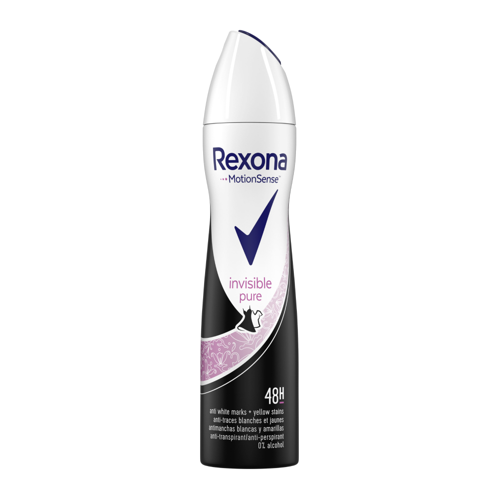 اسپری بدن ضد تعریق رکسونا Rexona سری Motion Sense مدل Invisible Pure مناسب بانوان حجم 200 میل