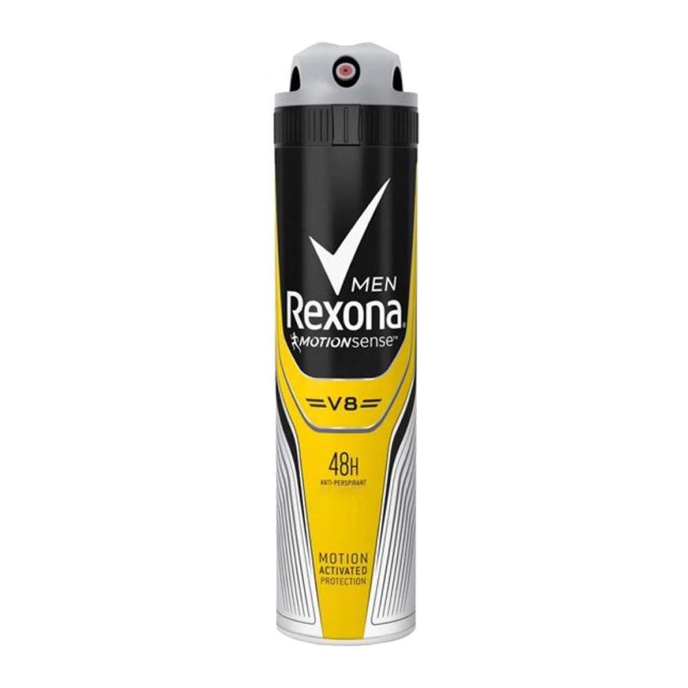 اسپری ضد تعریق مردانه رکسونا Rexona مدل V8 بدون ایجاد لکه روی لباس حجم 200 میل