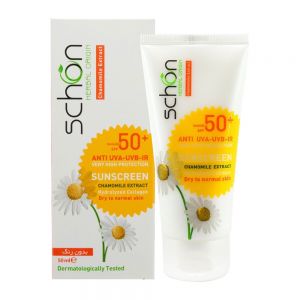 کرم ضد آفتاب بی رنگ شون Schon حاوی SPF50 ضد حساسیت حجم 50 میل