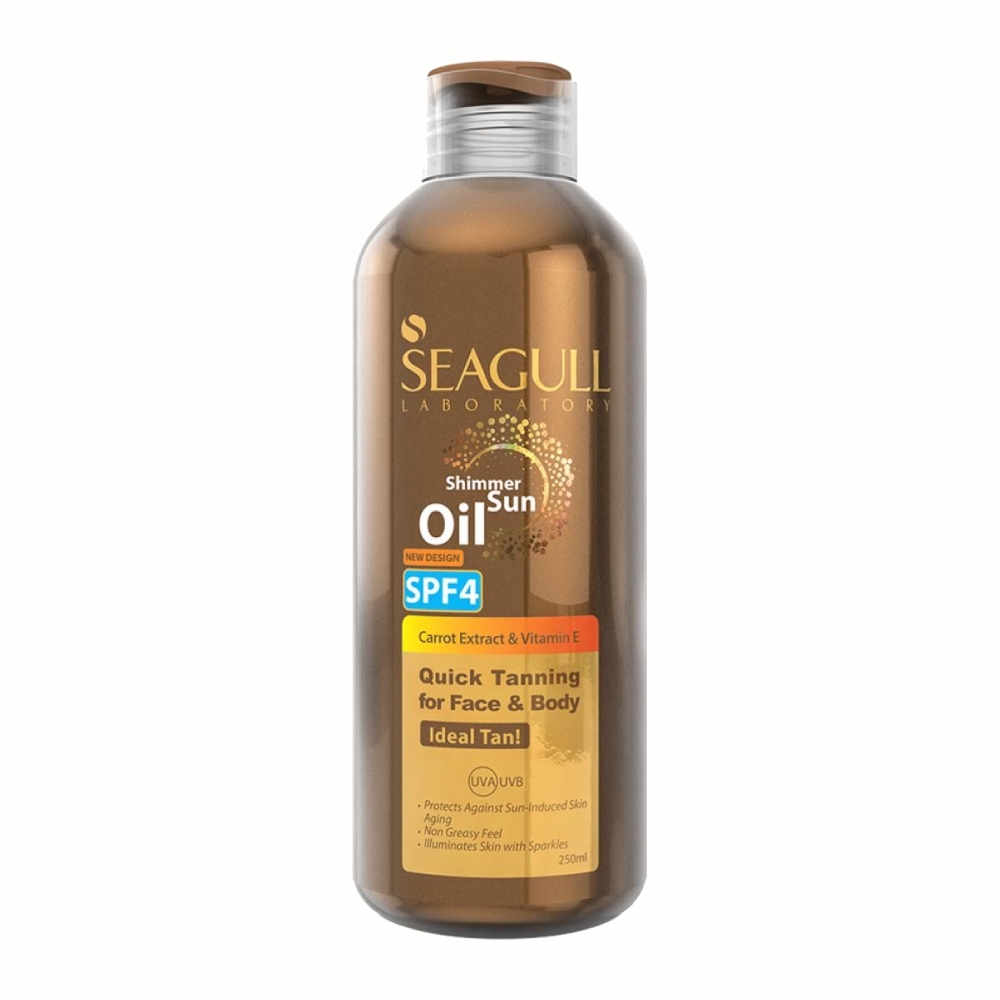 روغن برنزه کننده بدن Seagull مدل SPF4 دارای اکلیل حجم 250 میل