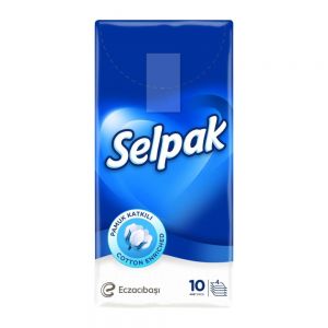 دستمال کاغذی جیبی سلپاک Selpak مدل Blue بسته 10 عددی