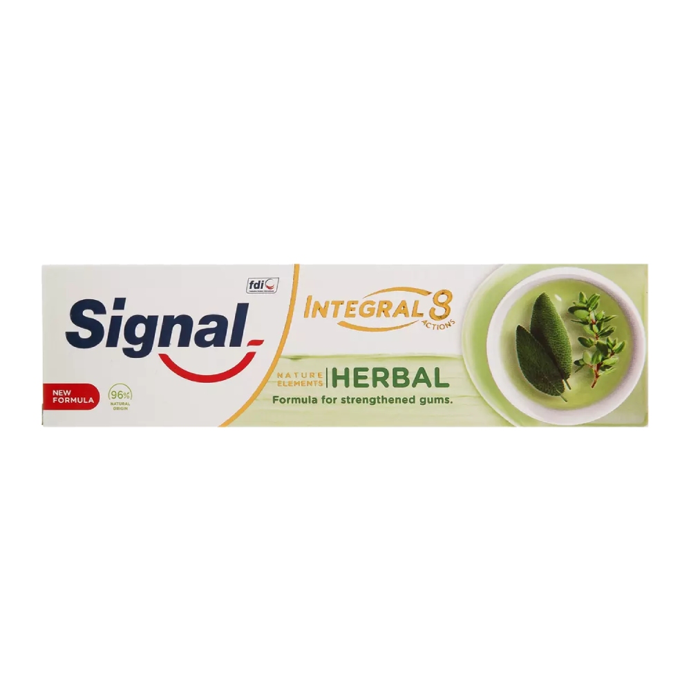 خمیر دندان سیگنال Signal مدل Integral 8 Herba حاوی روغن مریم گلی حجم 75 میل