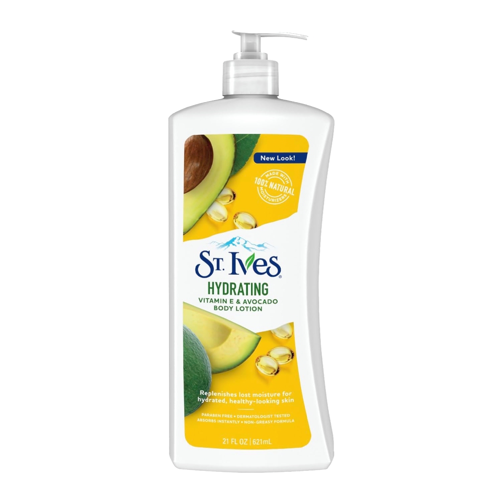 لوسیون بدن ST. Ives مدل Hydrating حاوی عصاره آووکادو و ویتامین E حجم 621 میل