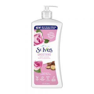 لوسیون بدن ST. Ives مدل Smoothing حاوی عصاره گل رز و روغن آرگان حجم 621 میل