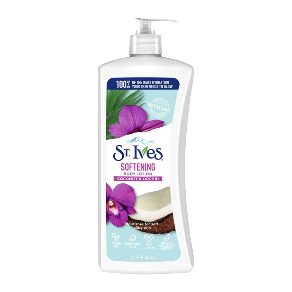 لوسیون بدن ST. Ives مدل Softening حاوی عصاره گل ارکیده و نارگیل حجم 621 میل