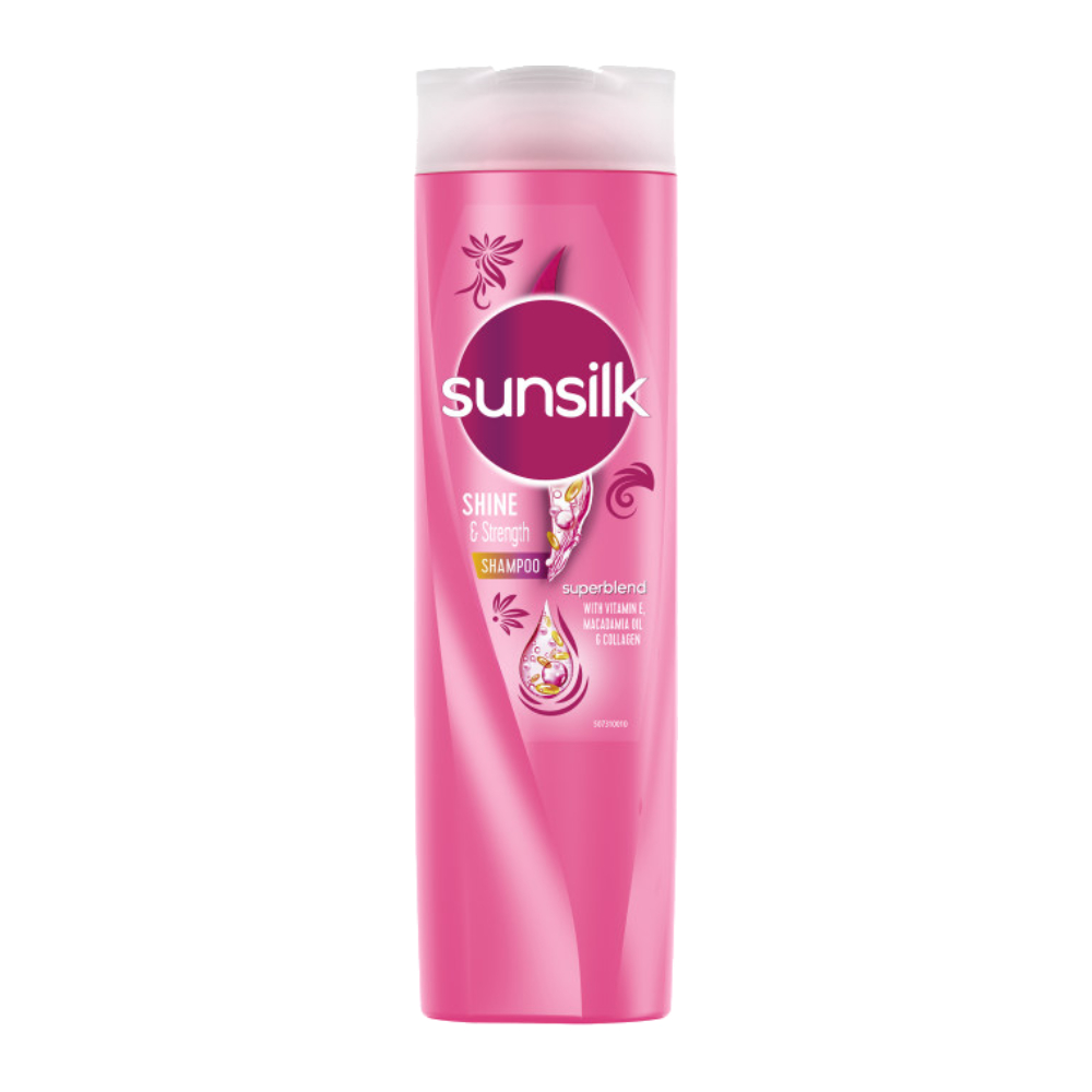 شامپو تقویت کننده موی سر سان سیلک Sunsilk مدل Shine And Strength براق کننده حجم 350 میل