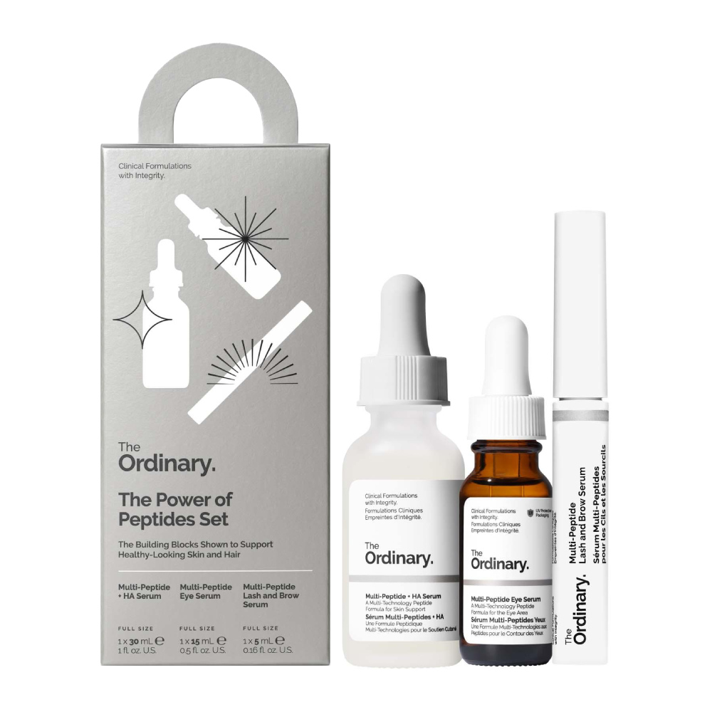 پک سرم مو، مژه و ابرو مولتی پپتاید The Ordinary مدل Le Set Le Pouvoir Des Peptides بسته 3 عددی