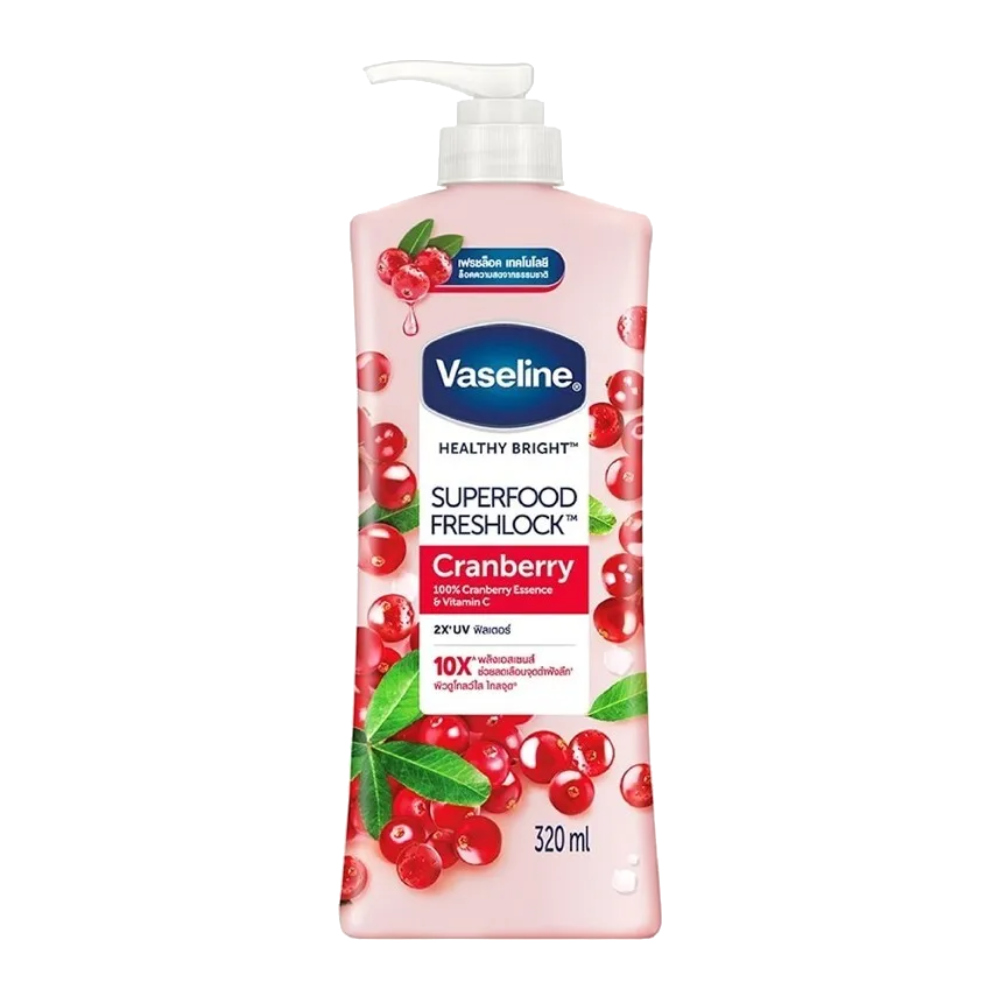 لوسیون بدن وازلین Vaseline مدل Cranberry حاوی عصاره کرنبری حجم 320 میل