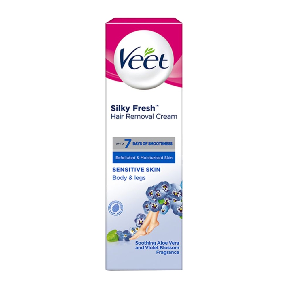 کرم موبر Veet مدل Silky Fresh مناسب پوست های حساس وزن 100 گرم