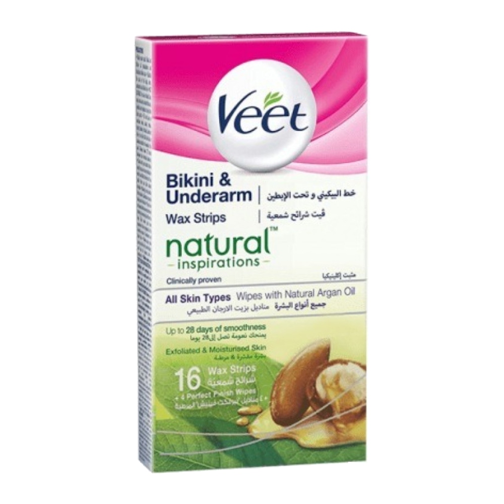 نوار مو بر ویت Veet مدل Natural Bikini And Under Arms بسته 16 عددی